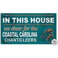 Teal Coastal Carolina Chanticleers 11'' x 20'' Indoor/Outdoor In This House Sign