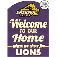 Purple Emerson College Lions 16'' x 22'' Marquee Sign