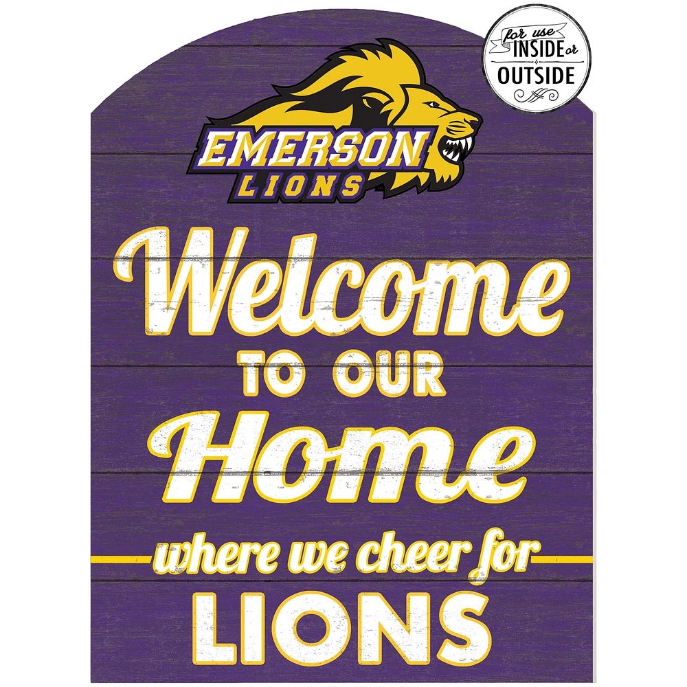Purple Emerson College Lions 16'' x 22'' Marquee Sign