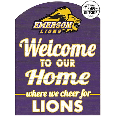 Purple Emerson College Lions 16'' x 22'' Marquee Sign