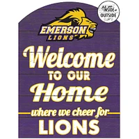 Purple Emerson College Lions 16'' x 22'' Marquee Sign