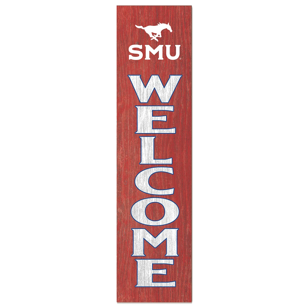 SMU Mustangs 12'' x 48'' Welcome Outdoor Leaner