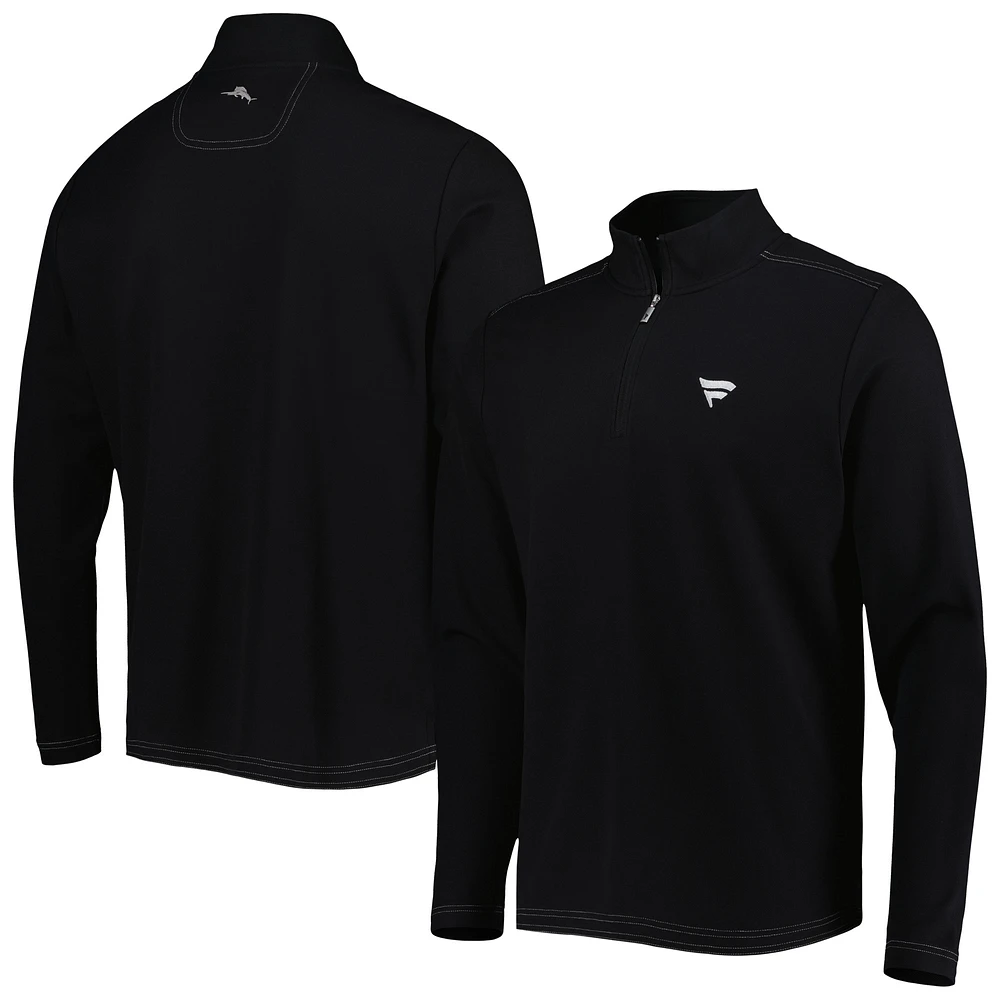 Men's Tommy Bahama Black Fanatics Corporate Sport Emfielder 2.0 IslandZone Half-Zip Jacket