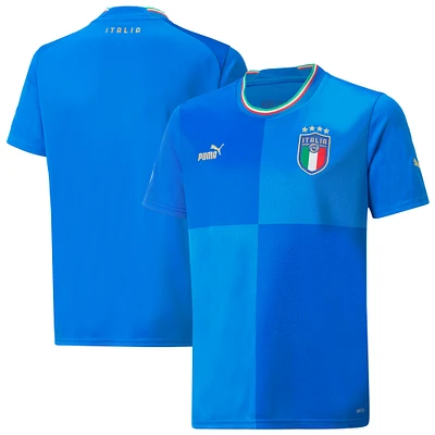 Youth Puma Blue Italy National Team 2022/23 Home Replica Blank Jersey