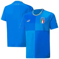 Youth Puma Blue Italy National Team 2022/23 Home Replica Blank Jersey