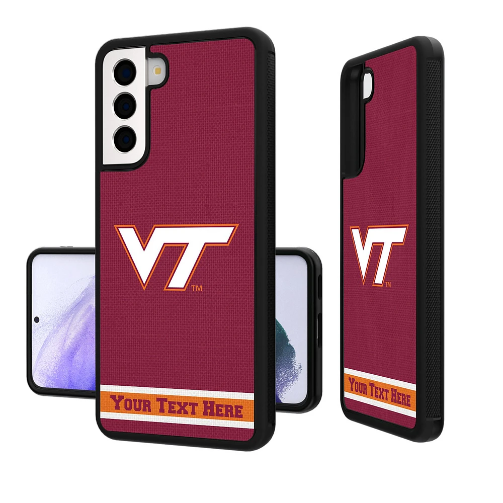 Virginia Tech Hokies Galaxy Endzone Stripe Personalized Bump Case
