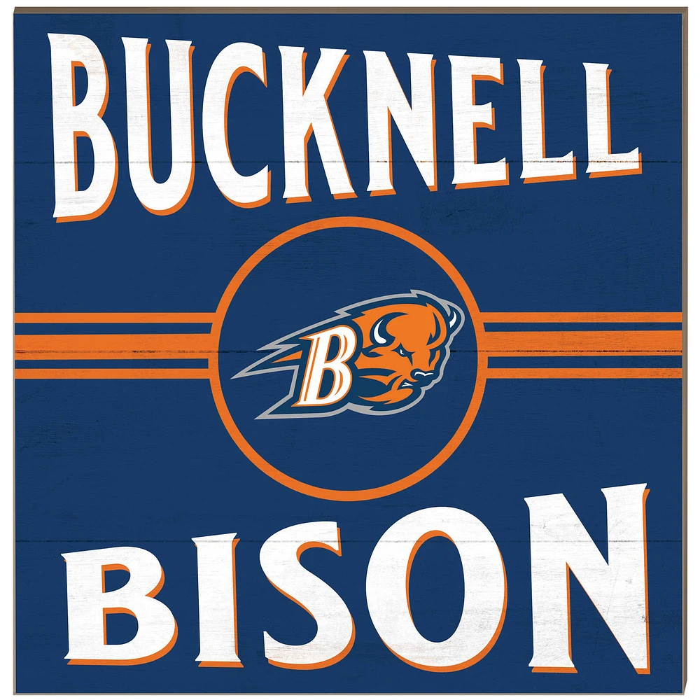 Bucknell Bison 10'' x 10'' Retro Team Sign