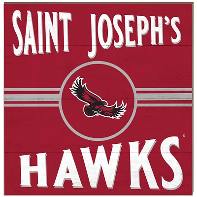 Saint Joseph's Hawks 10'' x 10'' Retro Team Sign