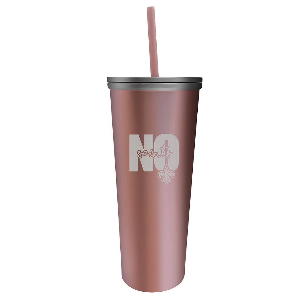 New Orleans Saints 18oz. Skinny Rose Gold Tumbler