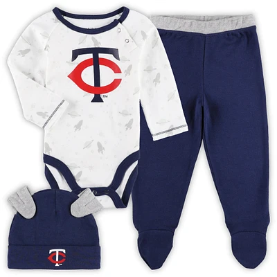 Newborn & Infant Navy/White Minnesota Twins Dream Team Bodysuit Hat & Footed Pants Set