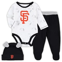 Newborn & Infant Black/White San Francisco Giants Dream Team Bodysuit Hat & Footed Pants Set