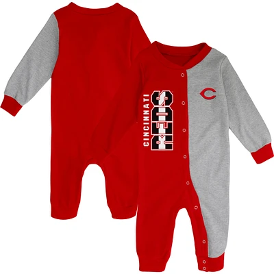 Infant Red/Heather Gray Cincinnati Reds Halftime Sleeper