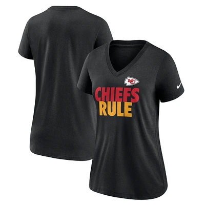 Women's Nike Black Kansas City Chiefs Hometown Collection Tri-Blend V-Neck T-Shirt