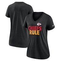 Women's Nike Black Kansas City Chiefs Hometown Collection Tri-Blend V-Neck T-Shirt