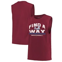 Men's Majestic Threads Burgundy Colorado Avalanche 2022 Stanley Cup Champions Softhand Muscle Tank