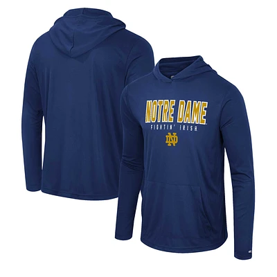 Men's Colosseum Navy Notre Dame Fighting Irish Team Color Rival Hoodie Long Sleeve T-Shirt