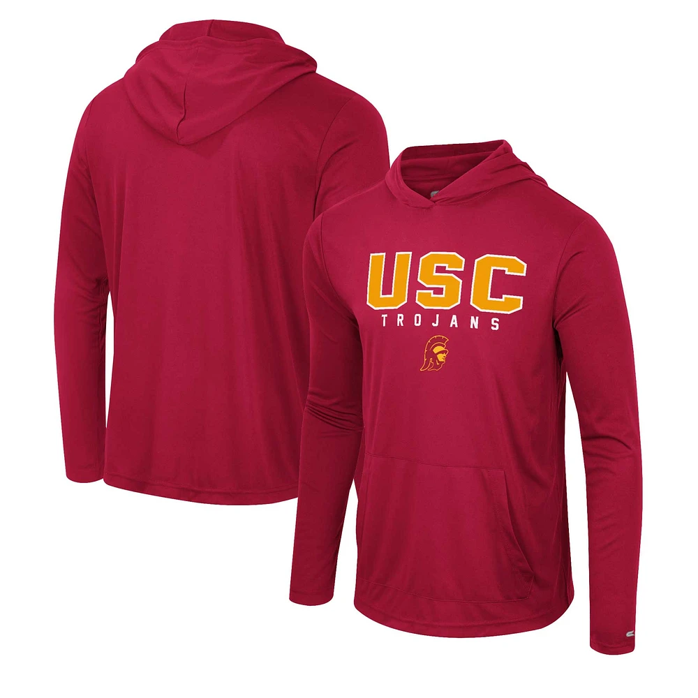 Men's Colosseum Cardinal USC Trojans Team Color Rival Hoodie Long Sleeve T-Shirt