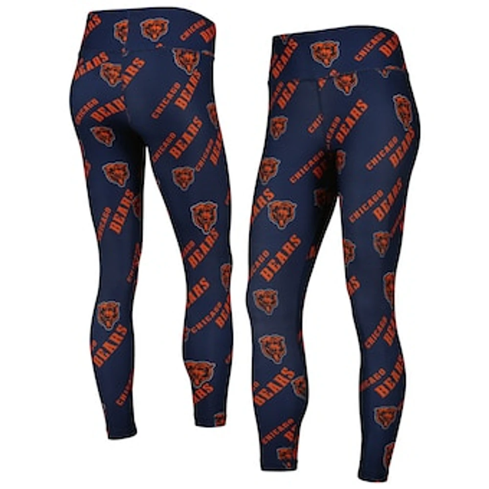 Women's Concepts Sport Navy Chicago Bears Breakthrough Allover Print Lounge Leggings