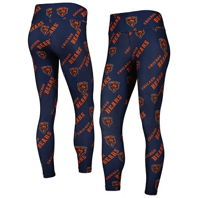 Women's Concepts Sport Navy Chicago Bears Breakthrough Allover Print Lounge Leggings