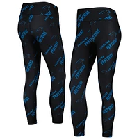 Women's Concepts Sport Black Carolina Panthers Breakthrough Allover Print Lounge Leggings