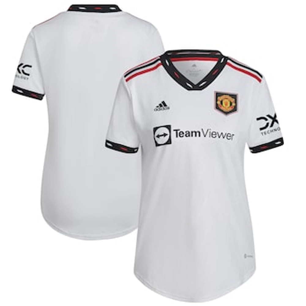 Women's adidas White Manchester United 2022/23 Away Blank Replica Jersey