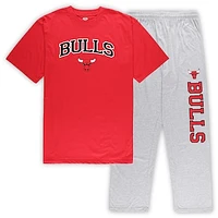 Men's Concepts Sport Red/Heather Gray Chicago Bulls Big & Tall Top and Pajama Pants Sleep Set