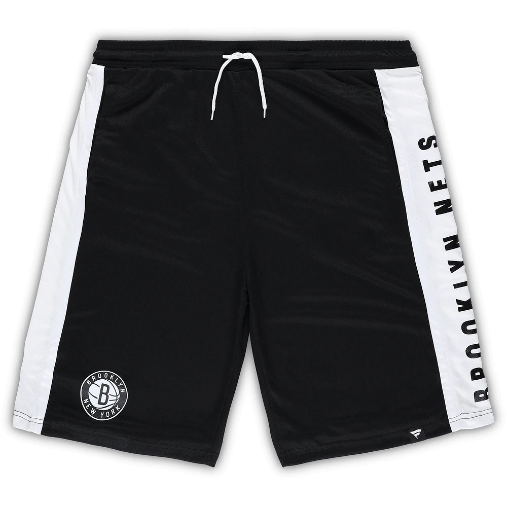 Men's Fanatics Black Brooklyn Nets Big & Tall Referee Iconic Mesh Shorts