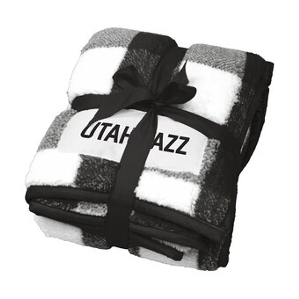 Utah Jazz 50'' x 60'' Buffalo Check Frost Fleece Blanket