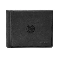Men's Fossil Black High Point Panthers Leather Ingram RFID Flip ID Bifold Wallet