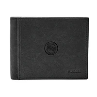 Men's Fossil Black High Point Panthers Leather Ingram RFID Flip ID Bifold Wallet
