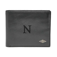 Men's Fossil Black Northwestern Wildcats Leather Ryan RFID Flip ID Bifold Wallet