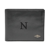 Men's Fossil Black Northwestern Wildcats Leather Ryan RFID Flip ID Bifold Wallet