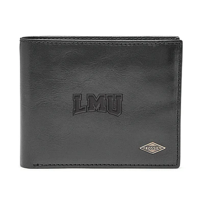 Men's Fossil Black Loyola Marymount Lions Leather Ryan RFID Flip ID Bifold Wallet