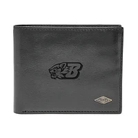 Men's Fossil Black Binghamton Bearcats Leather Ryan RFID Flip ID Bifold Wallet