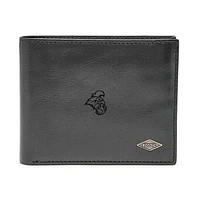 Men's Fossil Black Coastal Carolina Chanticleers Leather Ryan RFID Flip ID Bifold Wallet