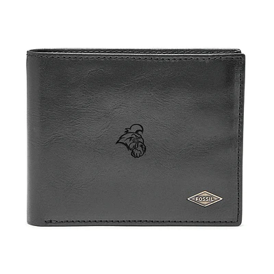 Men's Fossil Black Coastal Carolina Chanticleers Leather Ryan RFID Flip ID Bifold Wallet