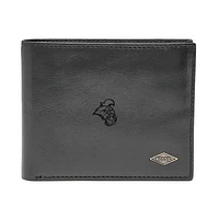 Men's Fossil Black Coastal Carolina Chanticleers Leather Ryan RFID Flip ID Bifold Wallet