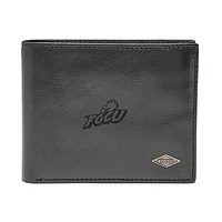 Men's Fossil Black Florida Gulf Coast Eagles Leather Ryan RFID Flip ID Bifold Wallet
