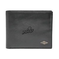 Men's Fossil Black Florida Gulf Coast Eagles Leather Ryan RFID Flip ID Bifold Wallet