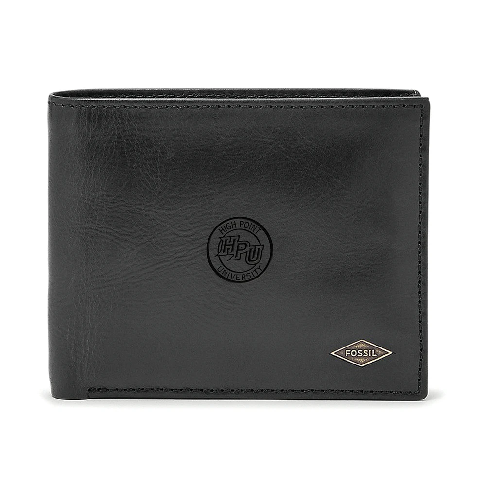 Men's Fossil Black High Point Panthers Leather Ryan RFID Passcase Wallet