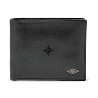 Men's Fossil Black Furman Paladins Leather Ryan RFID Passcase Wallet