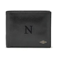Men's Fossil Black Northwestern Wildcats Leather Ryan RFID Passcase Wallet