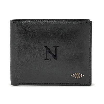 Men's Fossil Black Northwestern Wildcats Leather Ryan RFID Passcase Wallet