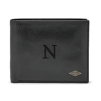 Men's Fossil Black Northwestern Wildcats Leather Ryan RFID Passcase Wallet