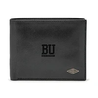 Men's Fossil Black Boston University Leather Ryan RFID Passcase Wallet