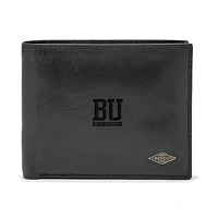 Men's Fossil Black Boston University Leather Ryan RFID Passcase Wallet