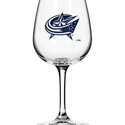 Columbus Blue Jackets Logo 12oz. Stemmed Wine Glass