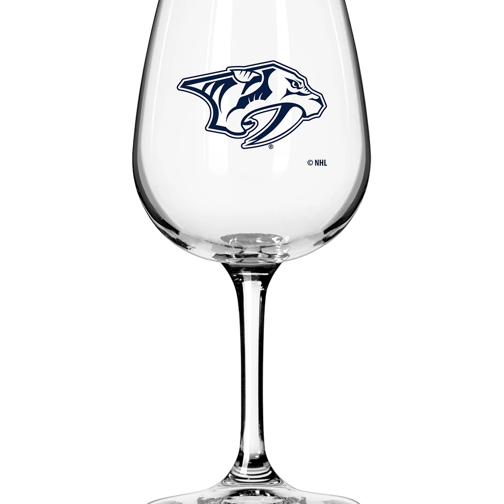 Nashville Predators Logo 12oz. Stemmed Wine Glass