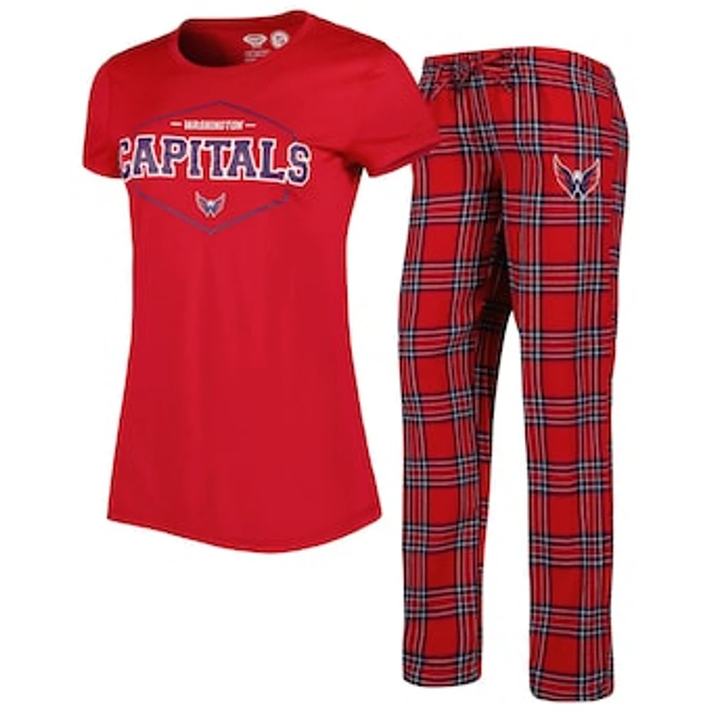 Women's Concepts Sport Red/Navy Washington Capitals Badge T-Shirt & Pants Sleep Set