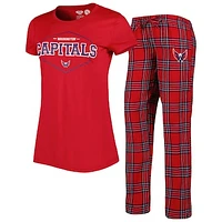 Women's Concepts Sport Red/Navy Washington Capitals Badge T-Shirt & Pants Sleep Set